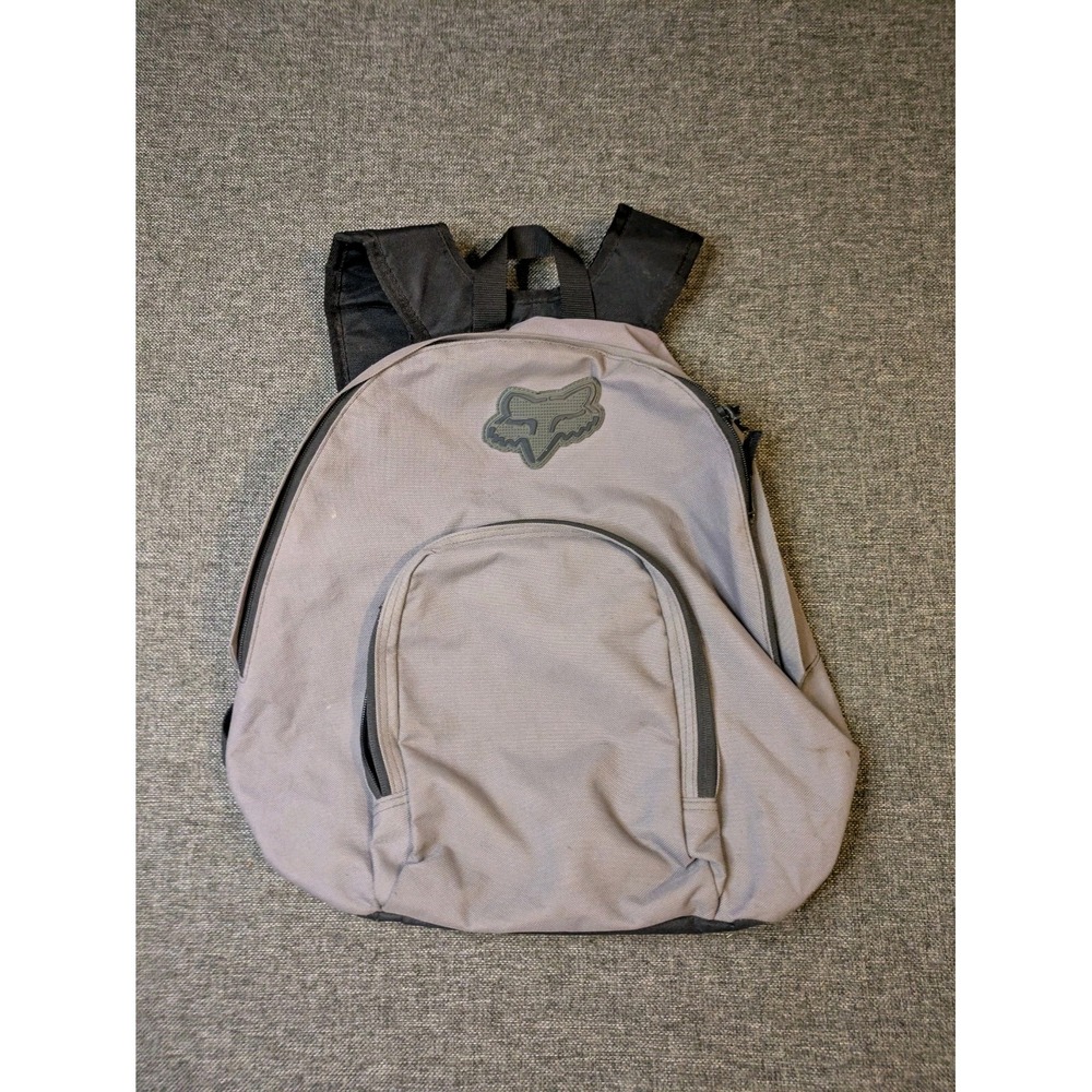 Fox Racing Backpack Hard Logo Motocross Inspired Streetwear Gray School Book Bag